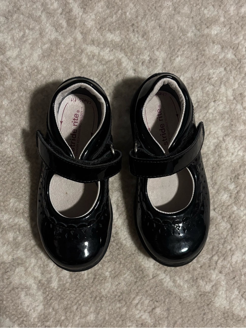 Stride Rite Black Shoes Mary Jane Styled Walker Baby / Toddler Size 7.5 Shoes
